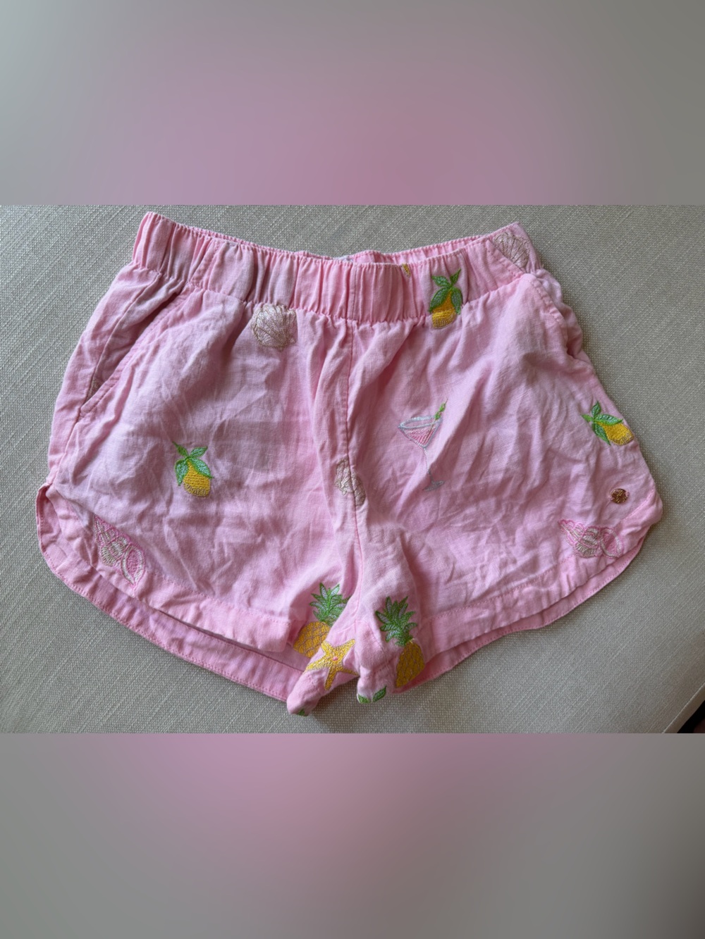 Lilly Pulitzer Beachside Linen Pink Shorts